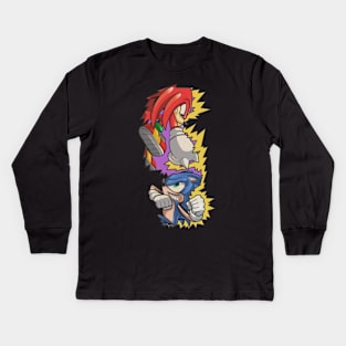 sonic vs knuckles Kids Long Sleeve T-Shirt